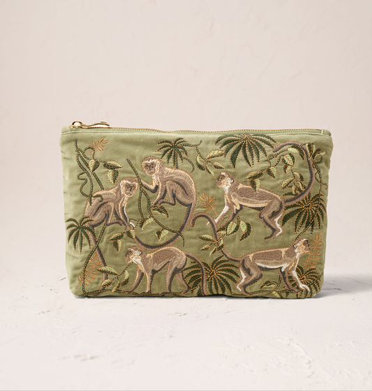 Monkeys Everyday Pouch Olive