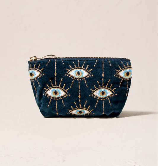 Mystical Eye Coin Purse in Ink Blue