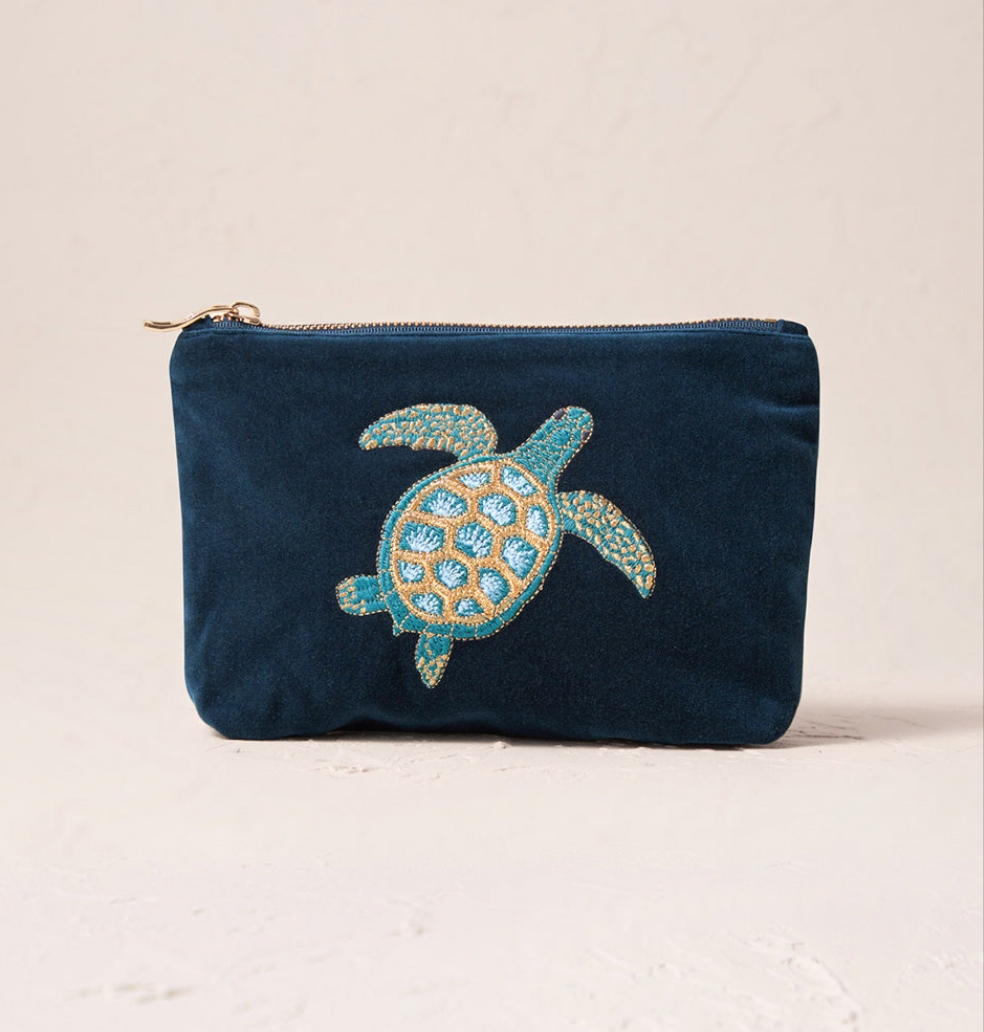 Turtle Conservation Marine Navy Mini Pouch