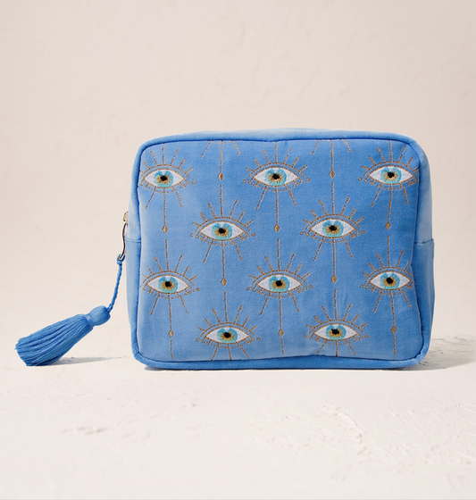 Mystical Eye Wash Bag in Caribbean Blue