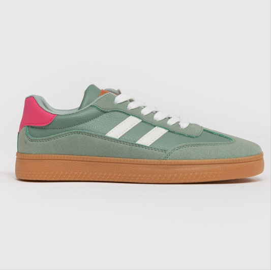 Janie Trainers in Seafoam & Pink