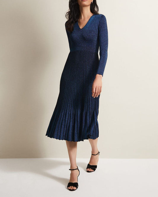 Jessie Shimmer Knitted Midi Dress