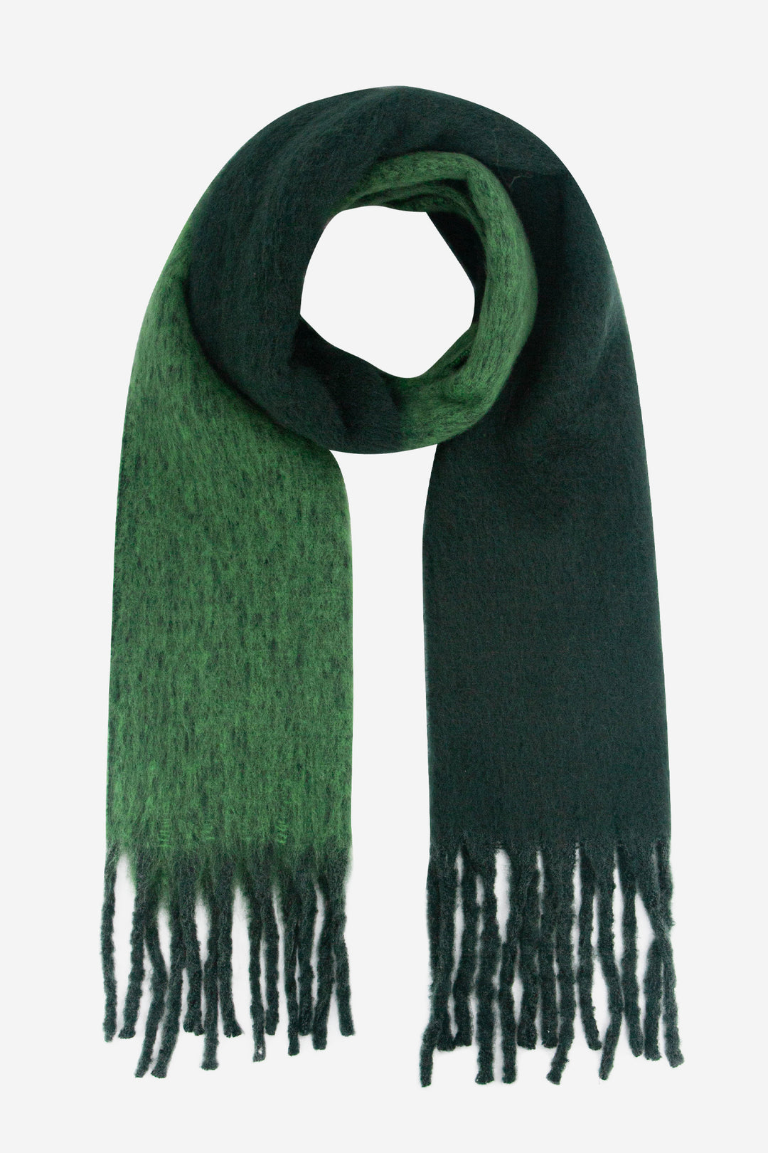 Ria Colour Block Chunky Scarf in Green