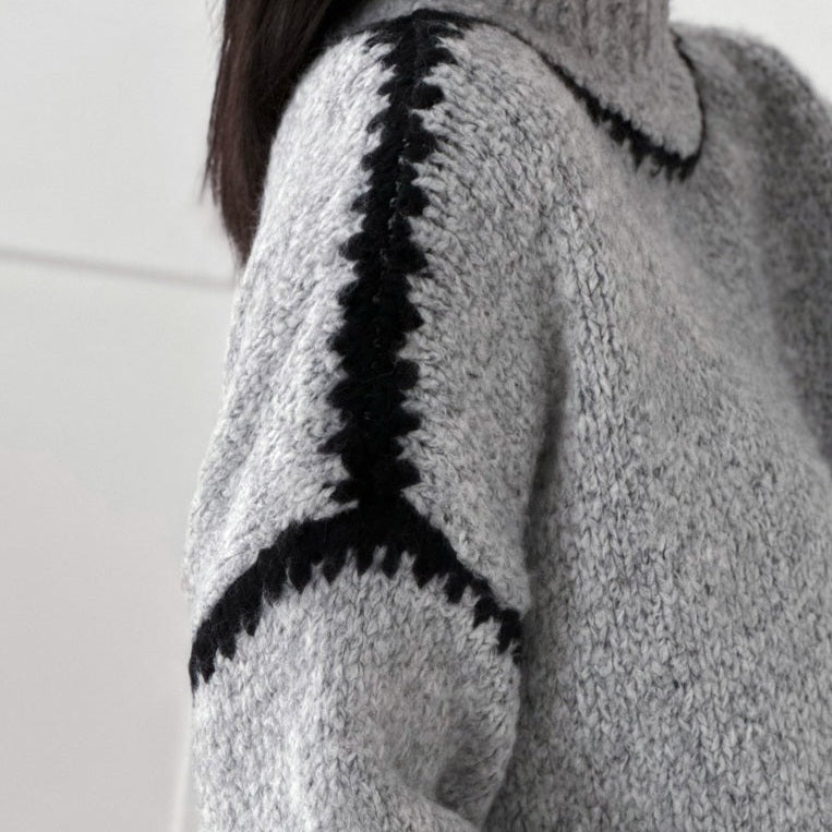 Helena Wool Stitch Jumper in Grey