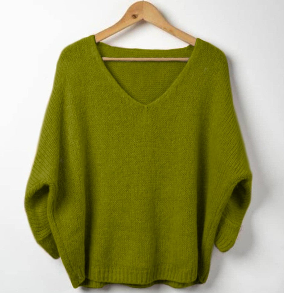 Mohair Slouch Jumper in Moss