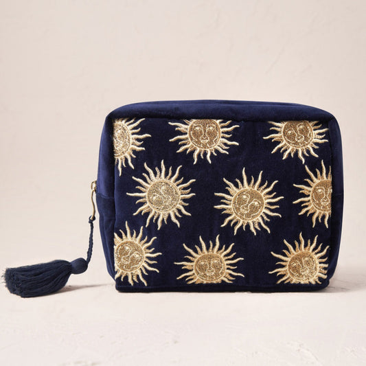Sun Goddess Wash Bag in Navy