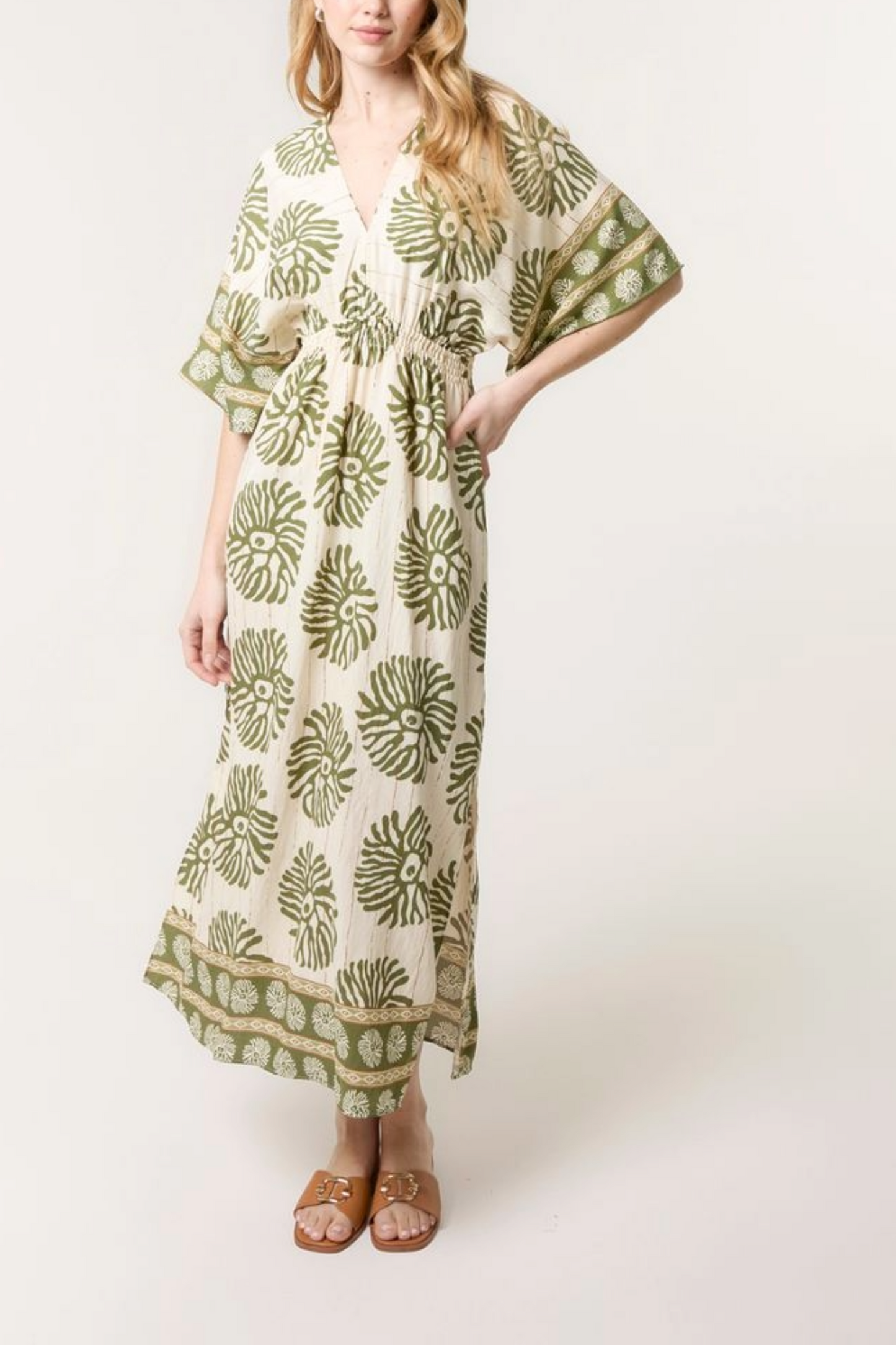 Fara Midaxi Dress in Olive