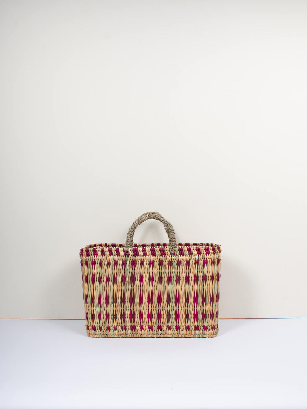 Bohemia Medium Woven Reed Basket  - Violet