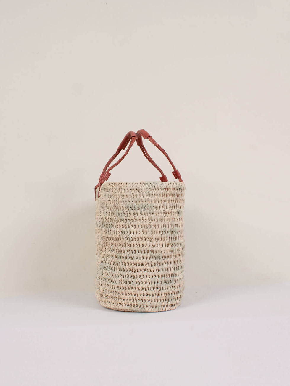 Bohemia Medium Leather Handle Basket - Terracotta