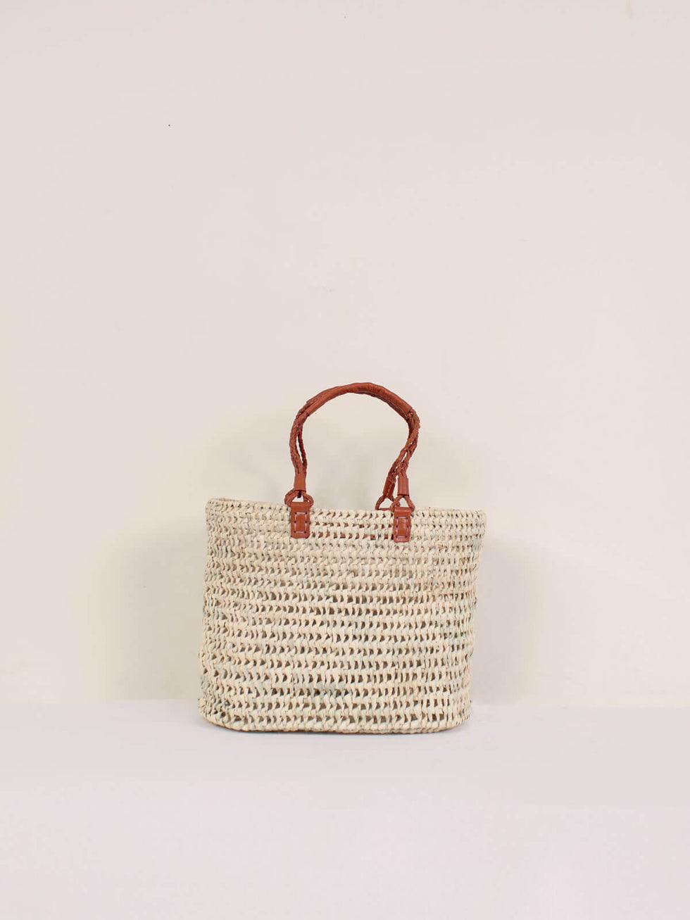 Bohemia Small Leather Handle Basket - Terracotta