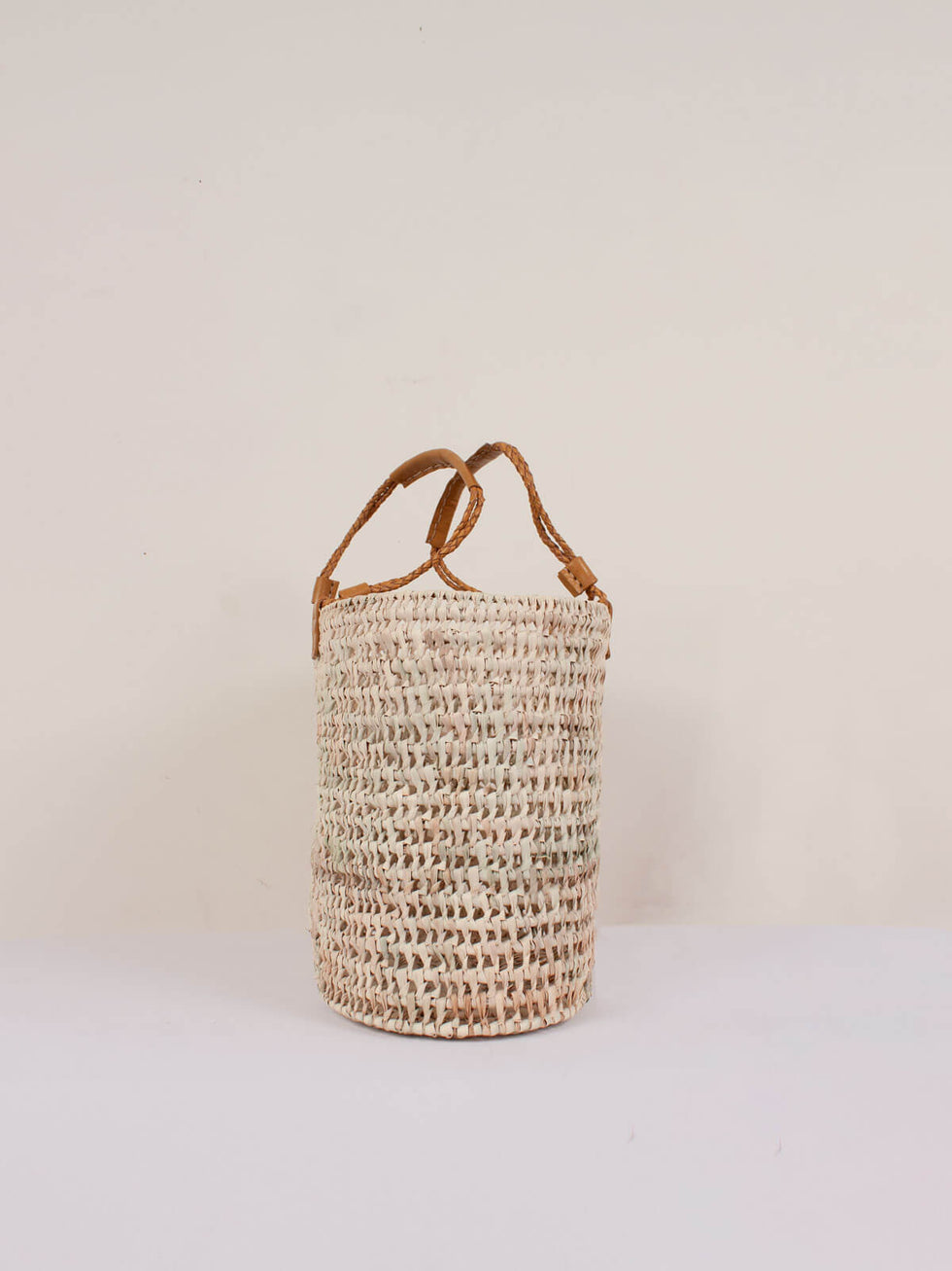 Bohemia Large Leather Handle Basket - Mustard