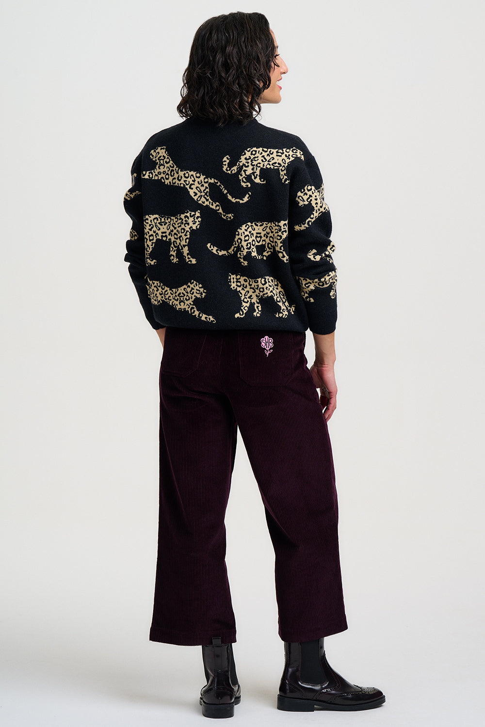 Sugarhill Brighton Solana Knitted Leopards Bomber Jacket