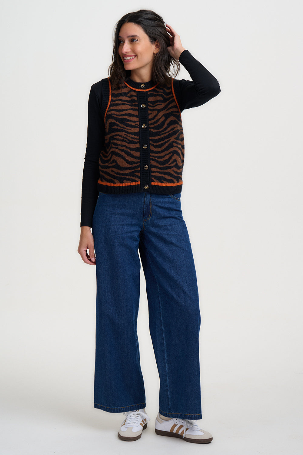 Sugarhill Brighton Natalie Knitted Tiger Waistcoat