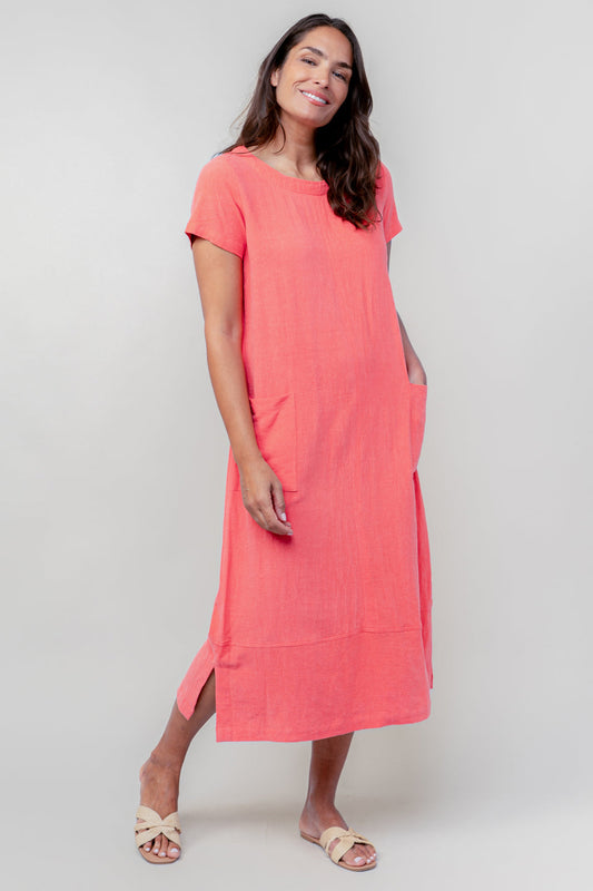 Lily & Me Summer Breeze Dress in Coral