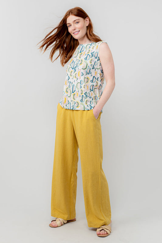 Lily & Me Grace Linen Trousers in Ochre