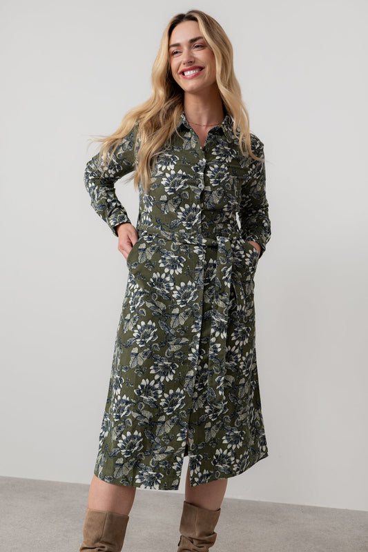 Lily & Me Anya Harvest Cotton Pincord Midi Dress