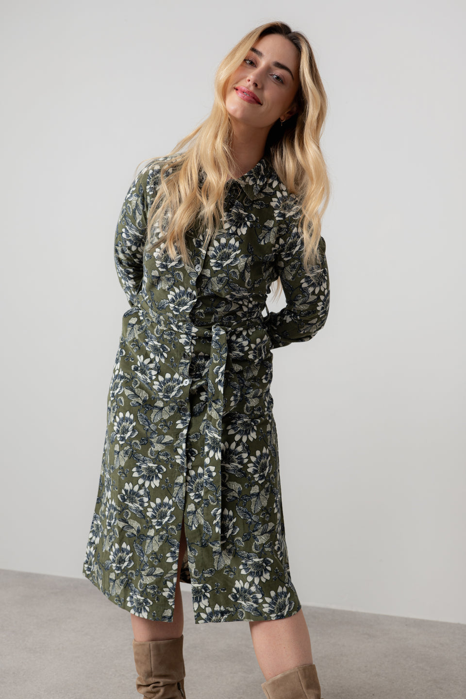 Lily & Me Anya Harvest Cotton Pincord Midi Dress