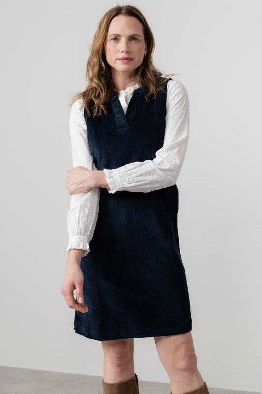 Lily & Me Belle Jumbo Cord Dress Navy