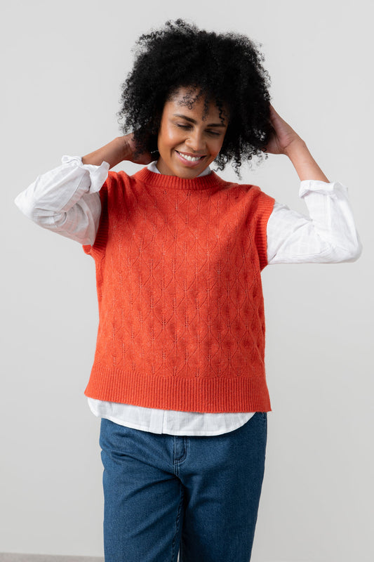 Lily & Me Wallace Pointelle Knit Tank Red