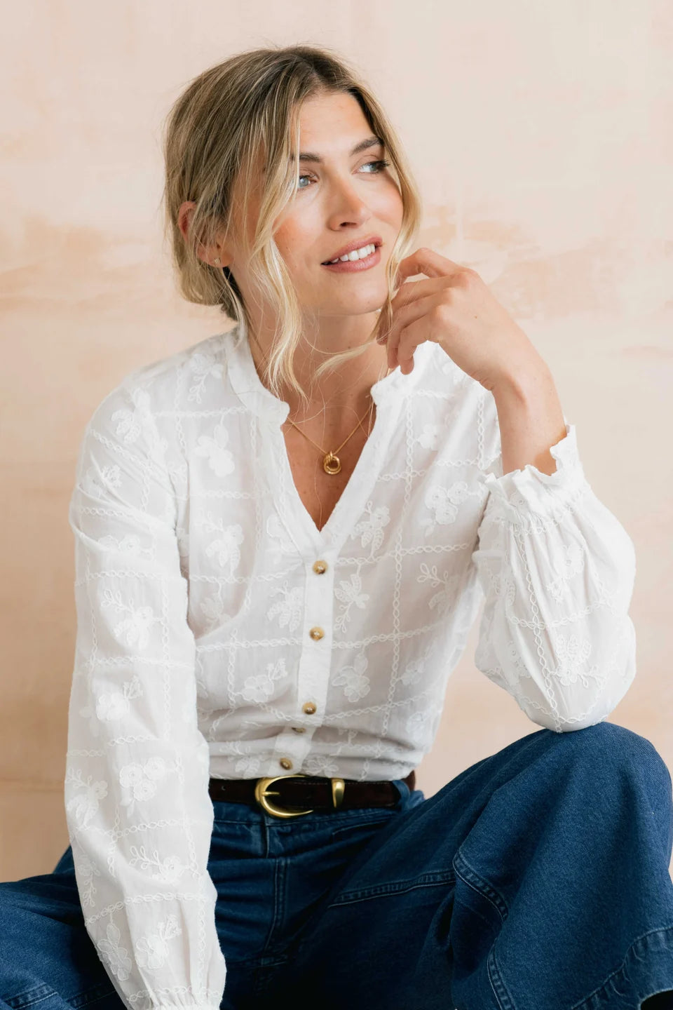 Lily & Me Pintail Embroidered Blouse