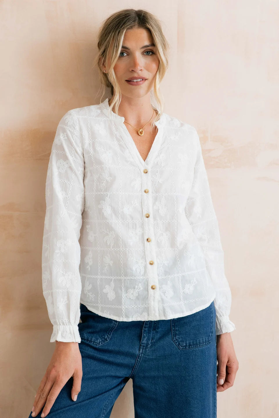 Lily & Me Pintail Embroidered Blouse