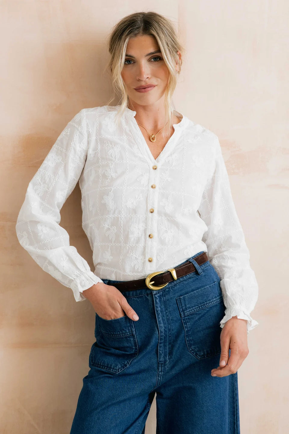 Lily & Me Pintail Embroidered Blouse