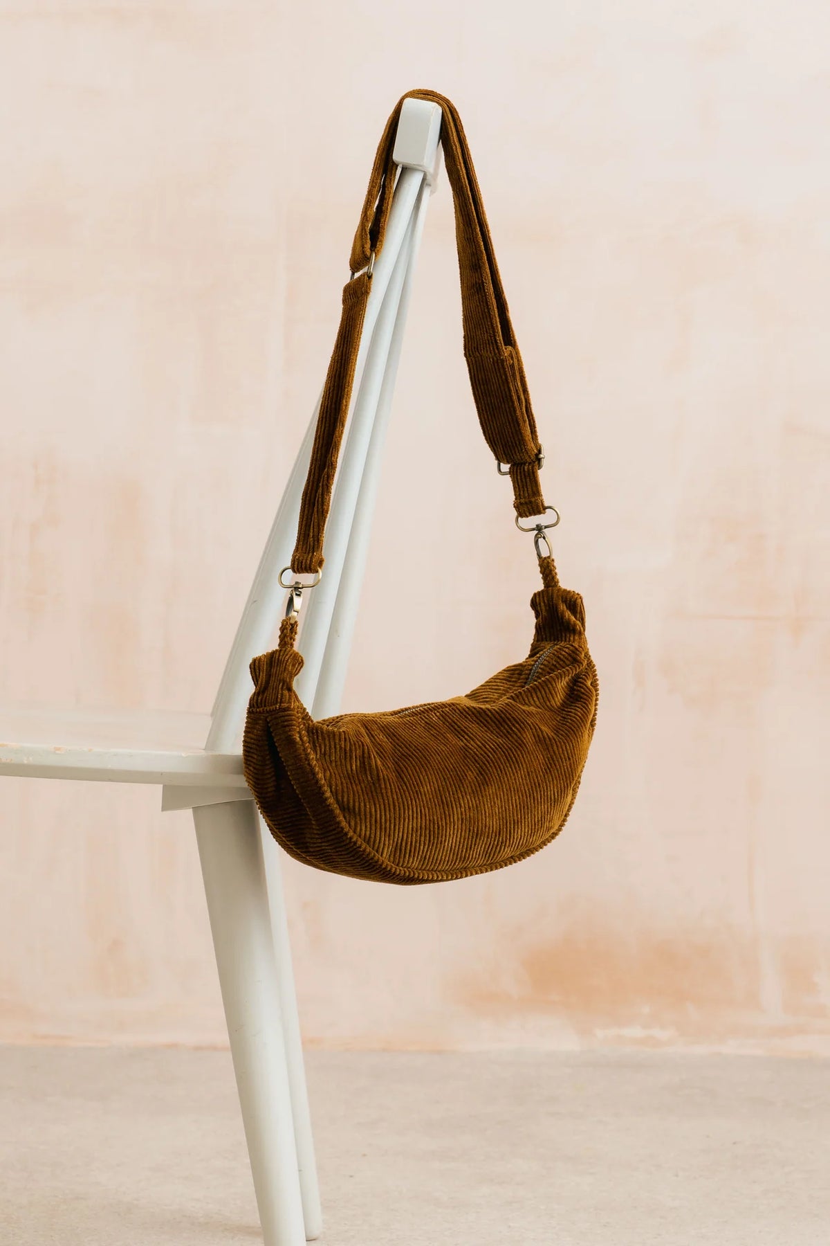 Lily & Me Jumbo Cord Sling Bag in Burnt Caramel