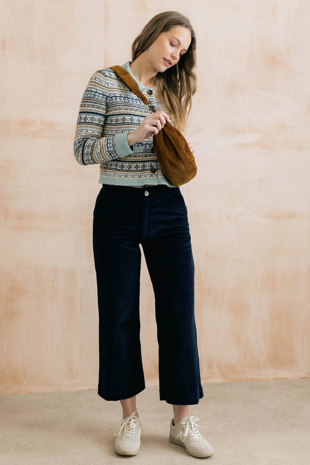 Lily & Me Jumbo Cord Sling Bag in Burnt Caramel