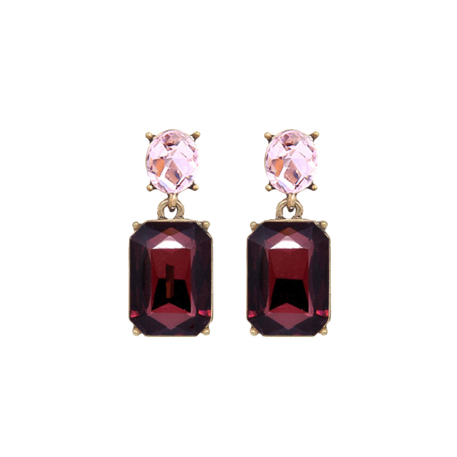 LAST TRUE ANGEL Gem Drop Earrings in Pink & wine