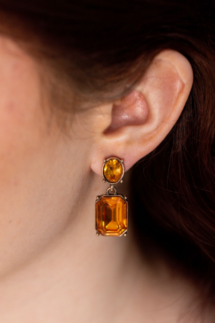 LAST TRUE ANGEL Gem Drop Earrings in Amber