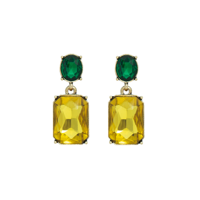 LAST TRUE ANGEL Gem Drop Earrings in Emerald & Citrine