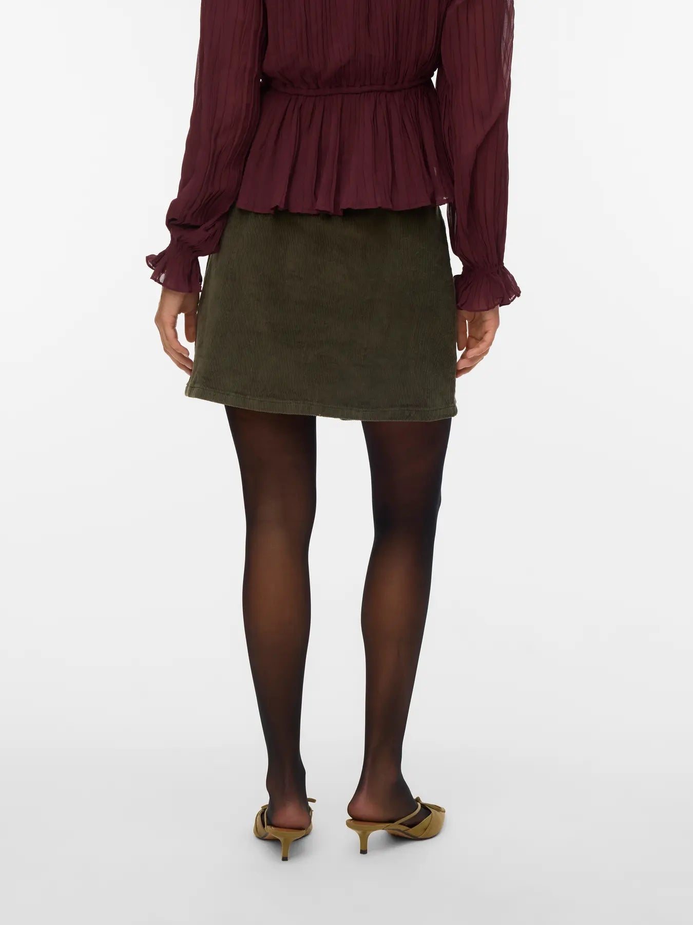 Vero Moda Etta Cord Skirt in Khaki