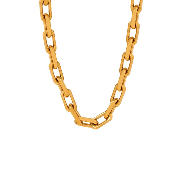WHITE LEAF 18ct Plated Gold Chain Necklace
