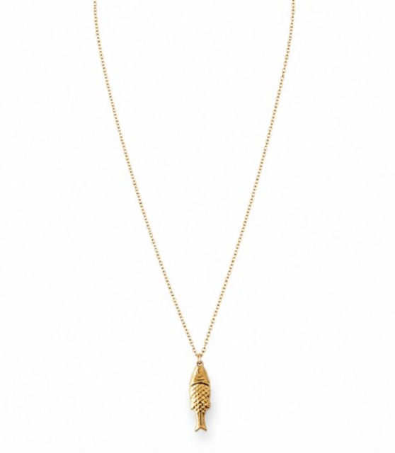 WHITE LEAF 18ct Gold Fish Pendant Necklace