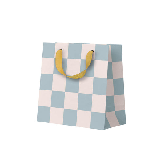 Duck Egg Checkerboard Small Gift Bag