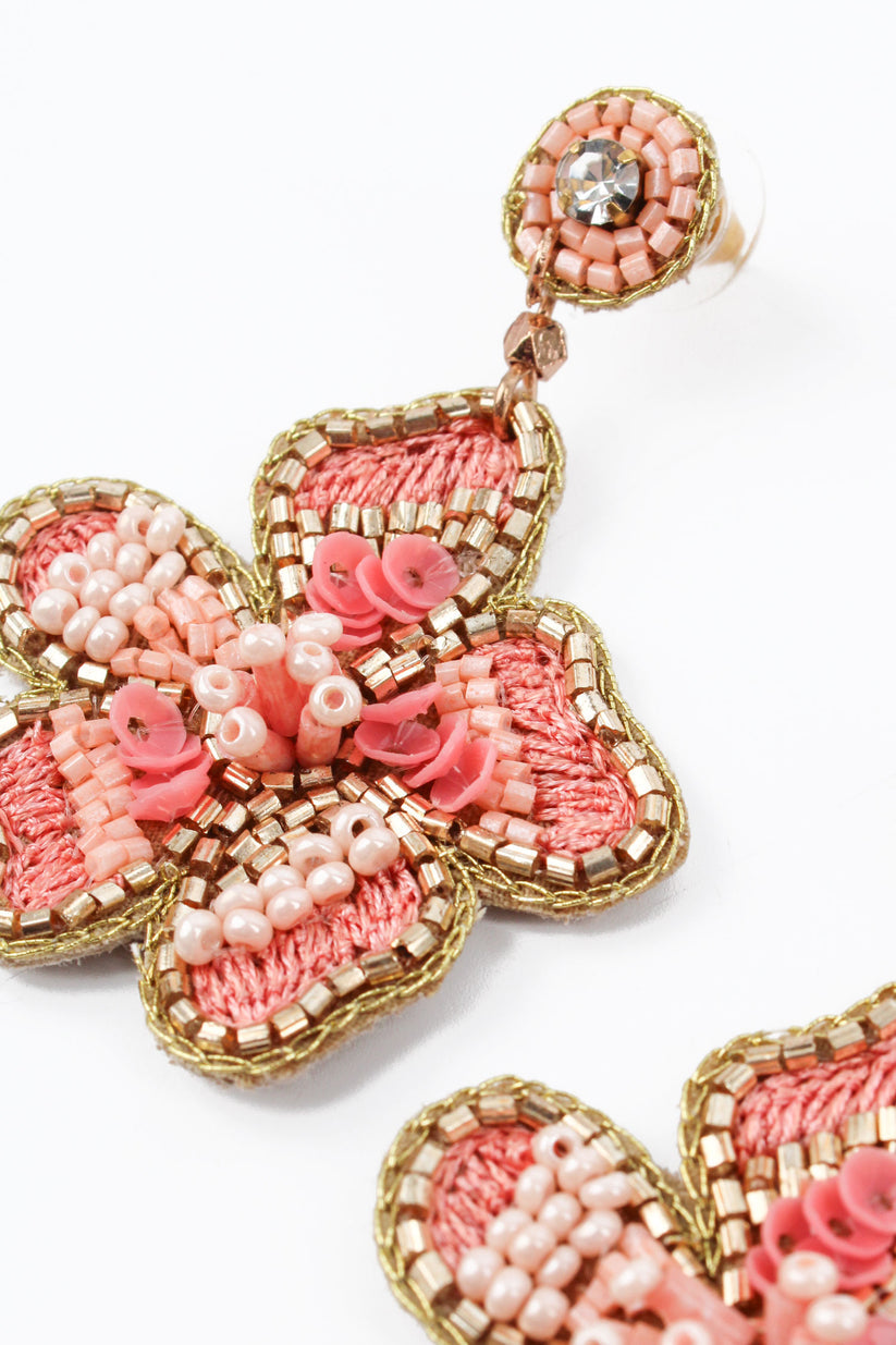 My Doris Peach Flower Earrings