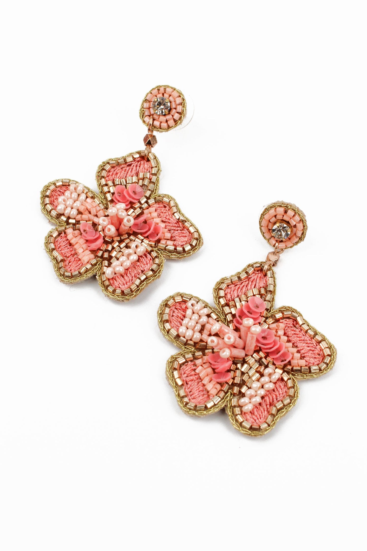 My Doris Peach Flower Earrings