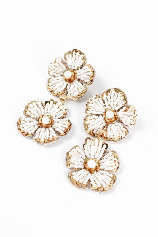 My Doris Floral Double Drop Earrings