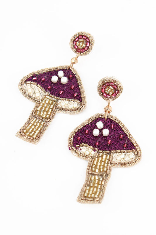 My Doris Purple Mushroom Earrings
