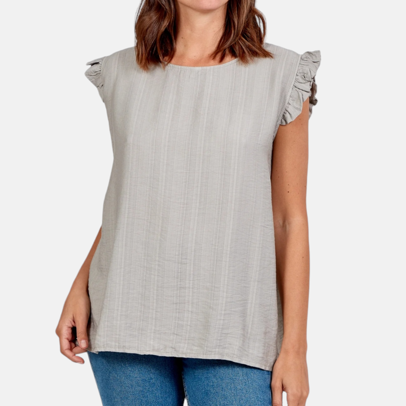 Beau Button Back Top Taupe