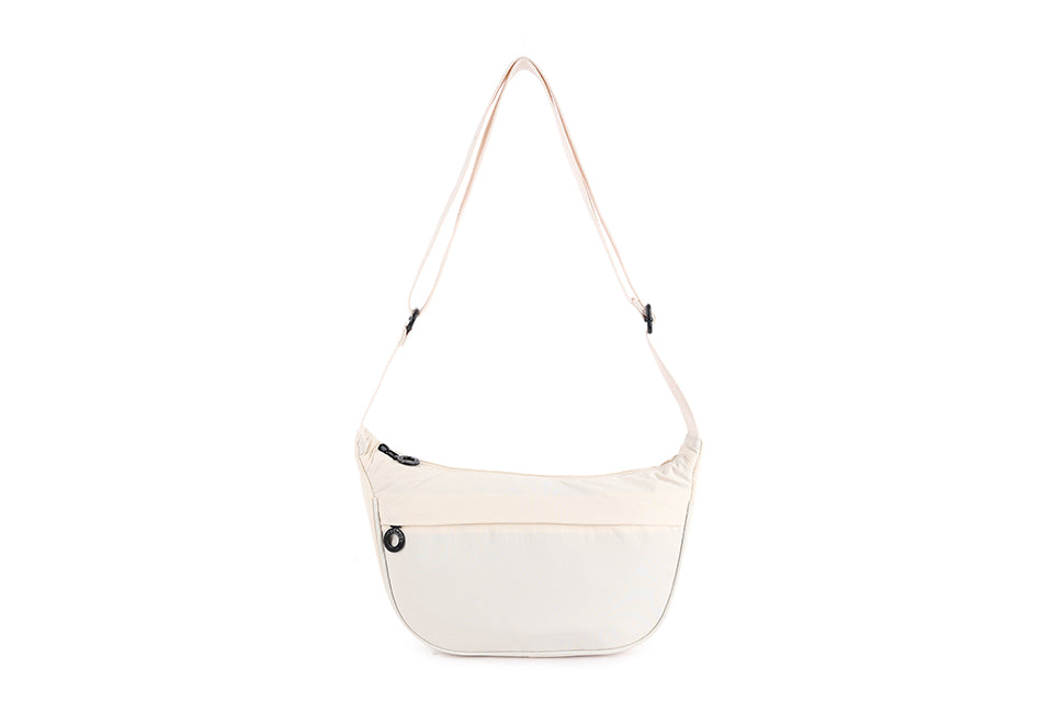 Sling Zip Front Cross Body Bag in Ivory