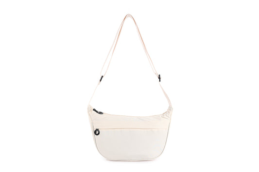 Sling Zip Front Cross Body Bag in Ivory