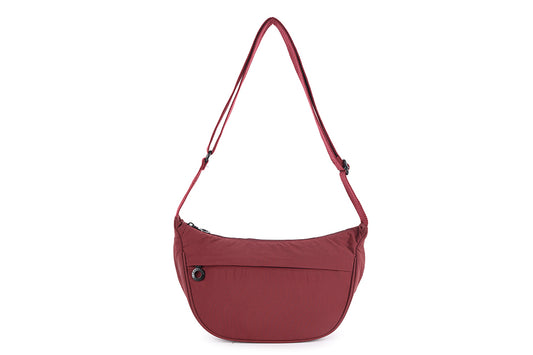 Sling Zip Front Cross Body Bag in Wine