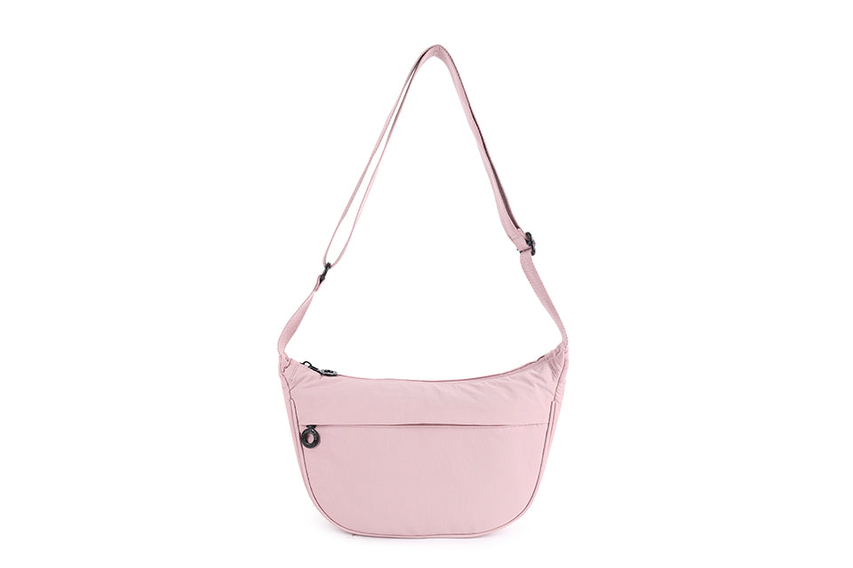 Sling Zip Front Cross Body Bag in Lavender Pink