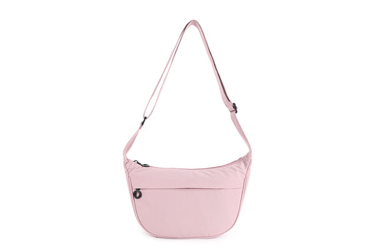 Sling Zip Front Cross Body Bag in Lavender Pink