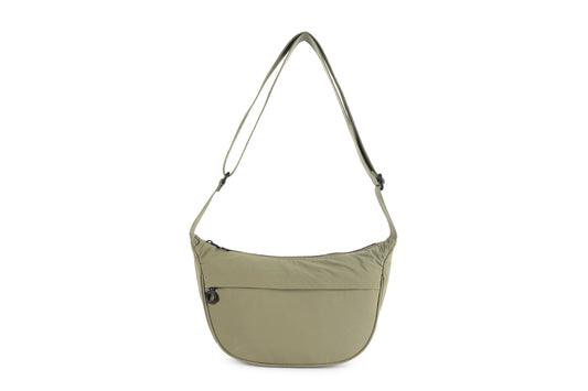 Sling Zip Front Cross Body Bag in Olive Green