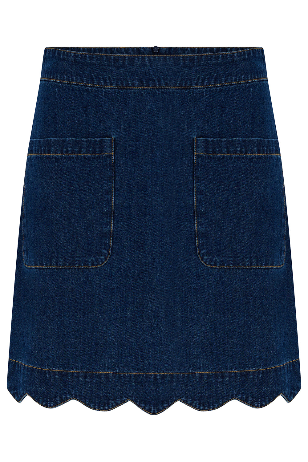 Sugarhill Brighton Vayda Scallop Denim Mini Skirt