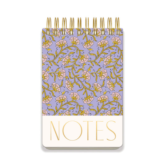 Twin Wire Large Chunky Notepad - Purple Vintage Floral