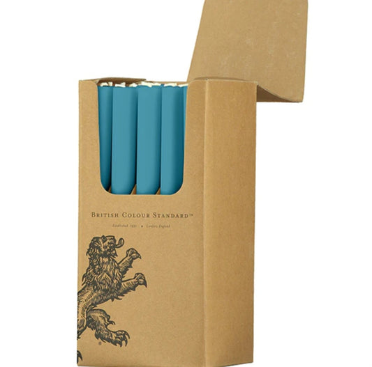 British Colour Standard Eco Dinner Candle in Petrol Blue
