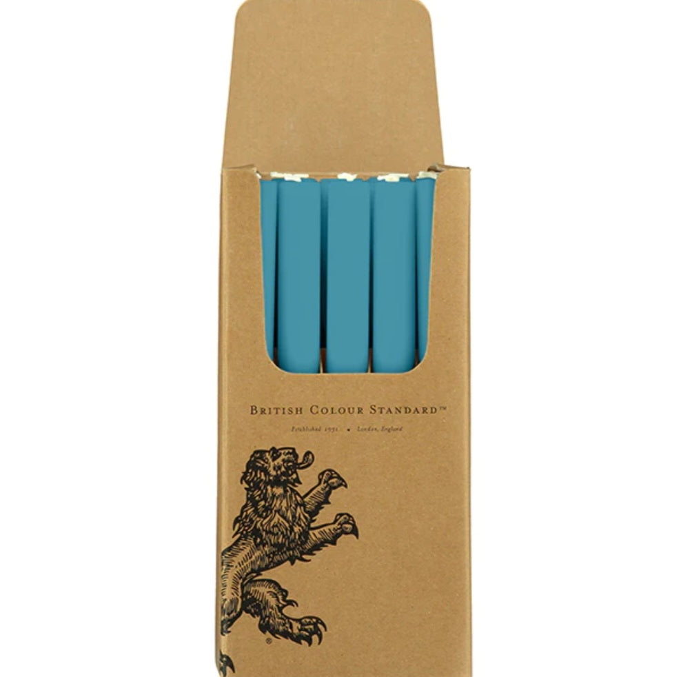 British Colour Standard Eco Dinner Candle in Petrol Blue